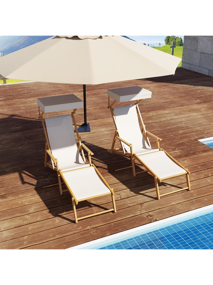 COSTWAY Gartenliege mit Dach & Ersatzteilen in Beige günstig kaufen onesize