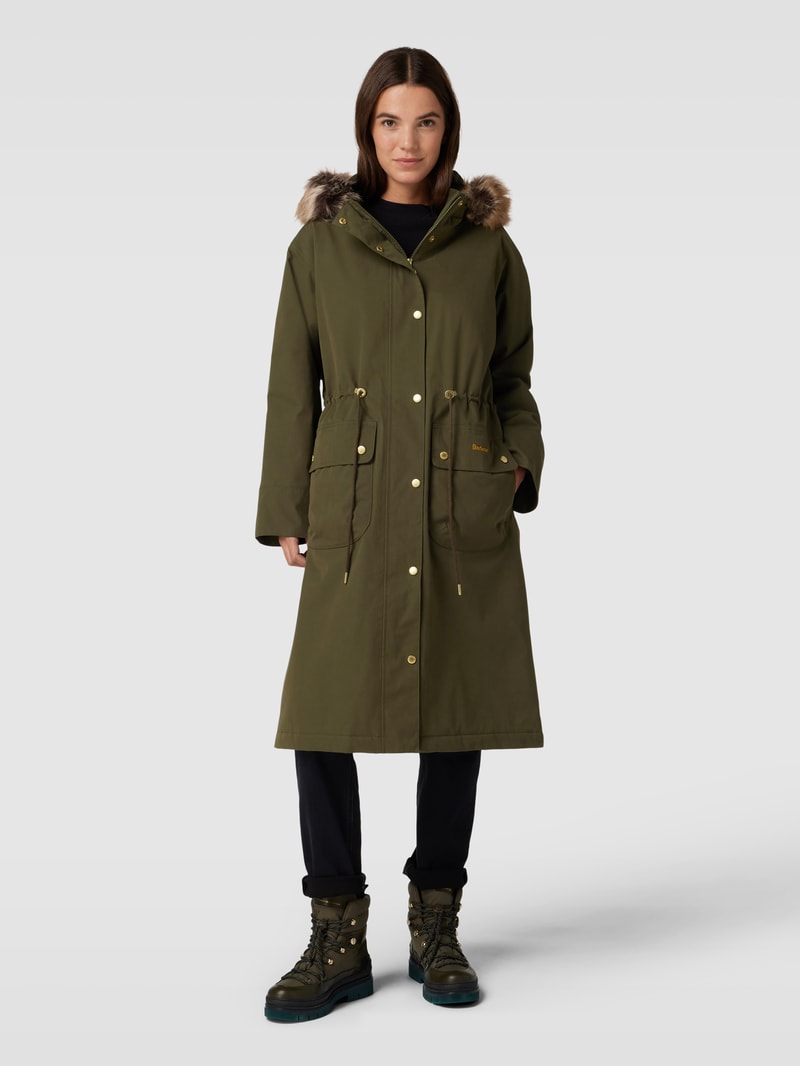 Parka mit Pattentaschen Modell 'Deer' in olivgrün