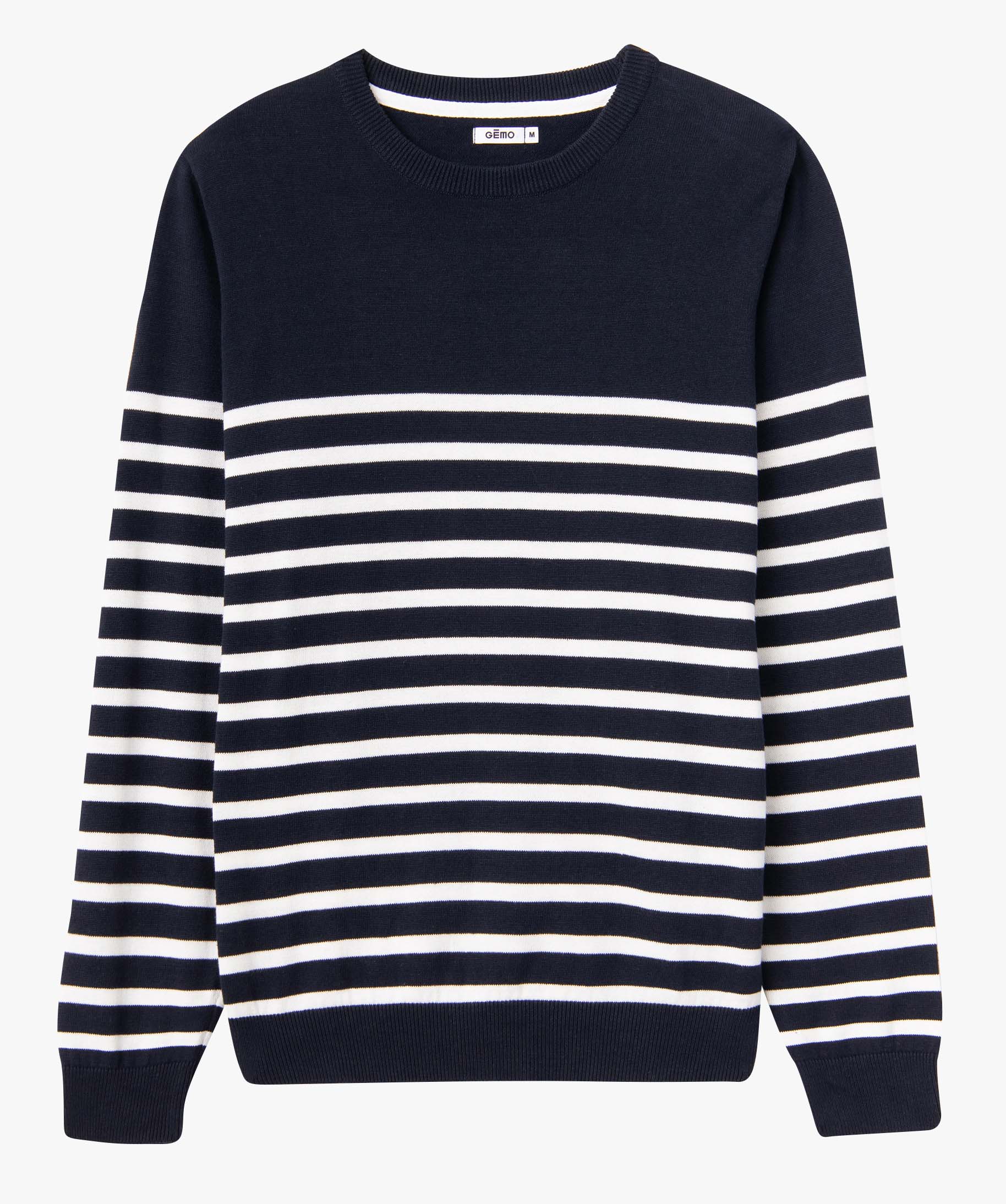 Pull homme à rayures bleu fonce | GEMO