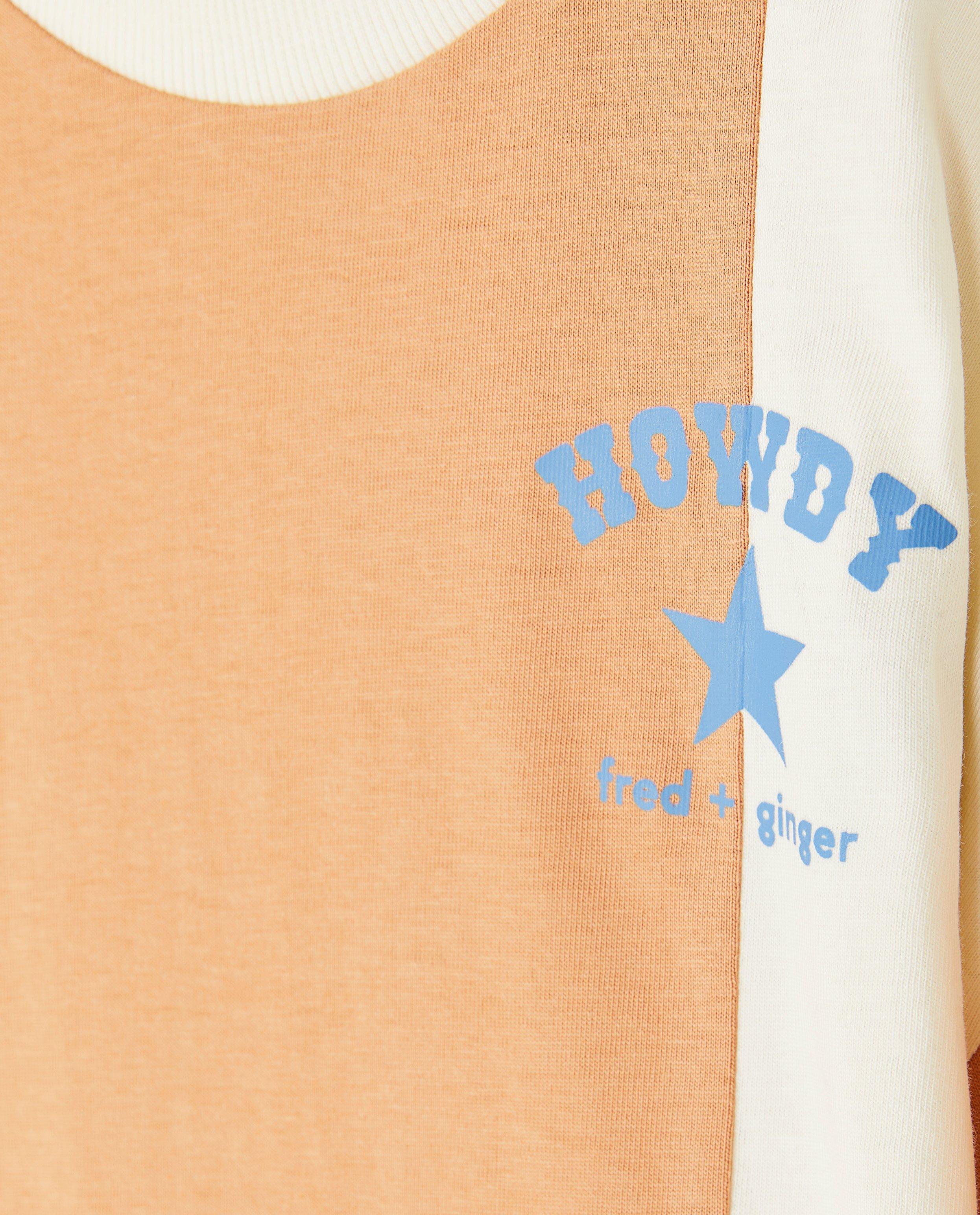Fred + Ginger hátulnyomott póló, unisex, 92-128 világosbarna