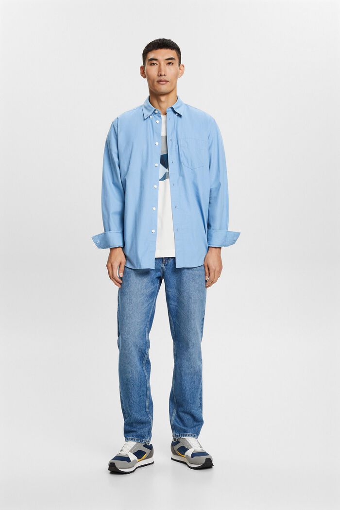 Button-Down-Hemd aus Popeline, 100 % Baumwolle