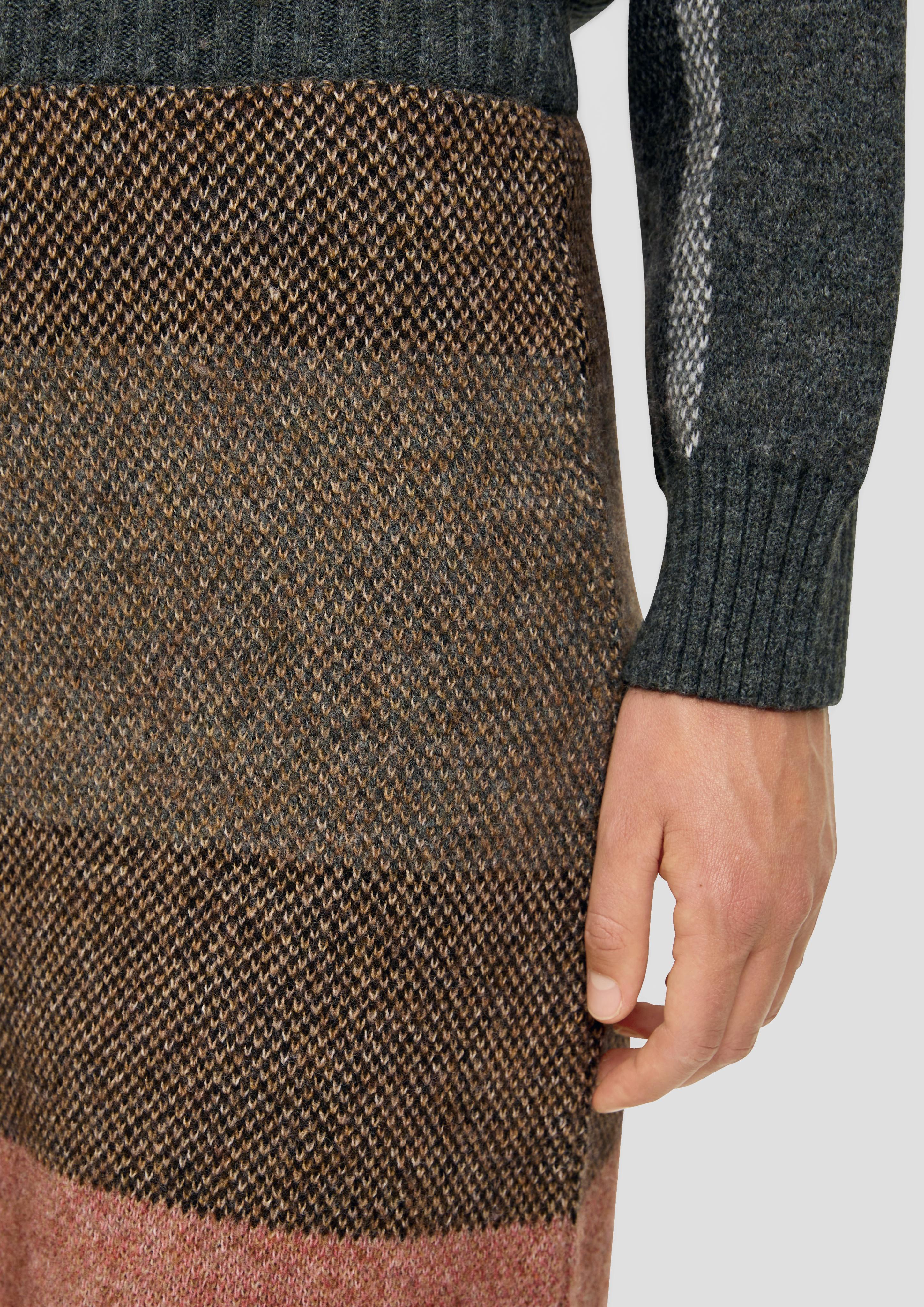 Strickrock in kariertem Muster  2135285-99N4