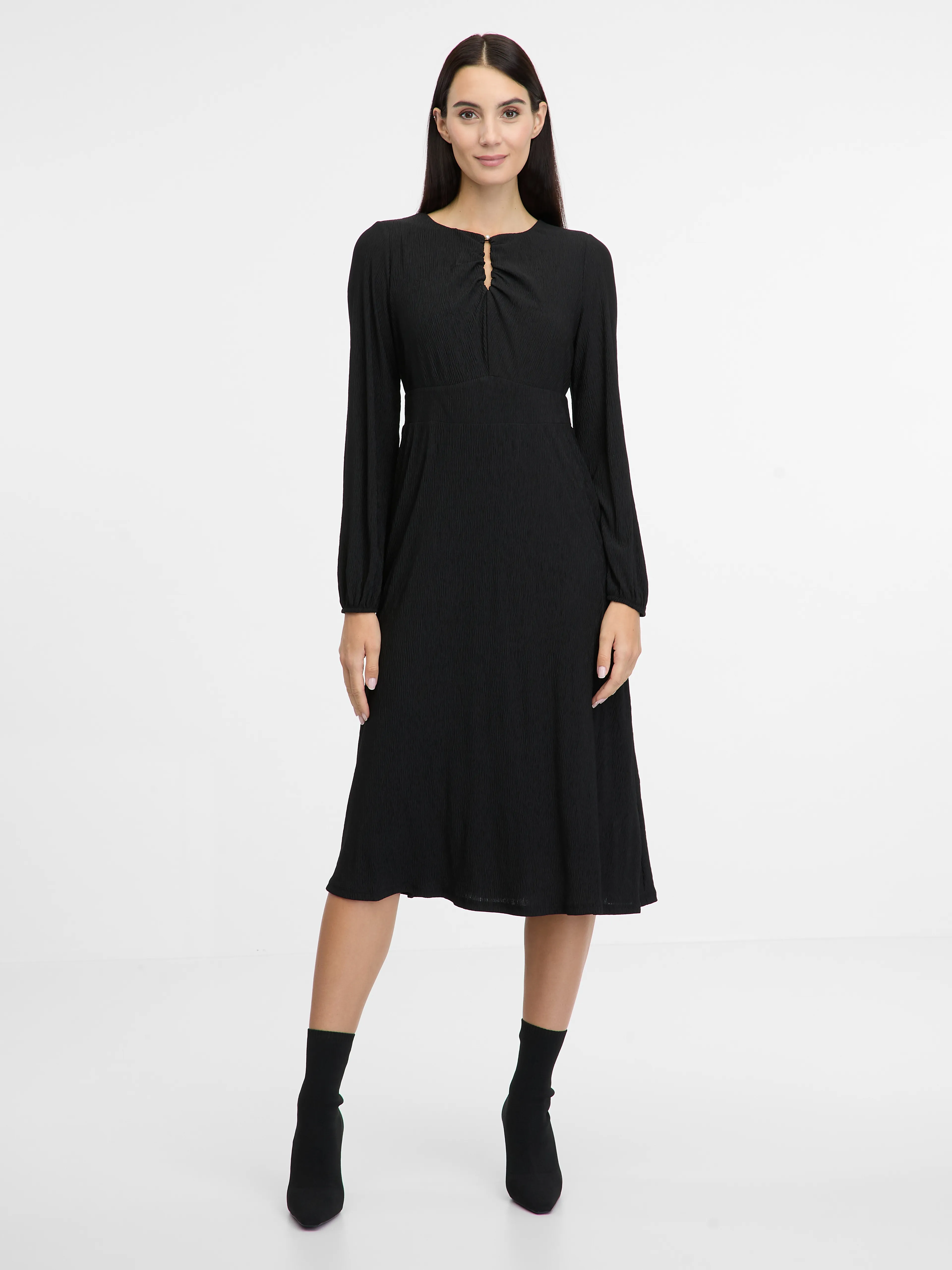 Schwarzes Damen-Midikleid ORSAY