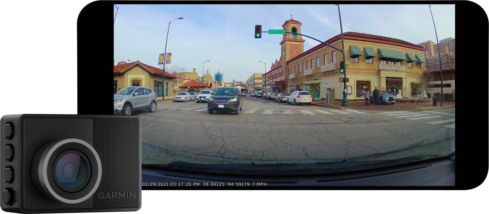 Garmin Dash Cam™ 57 Dashcam (WQHD, Bluetooth, WLAN (Wi-Fi)