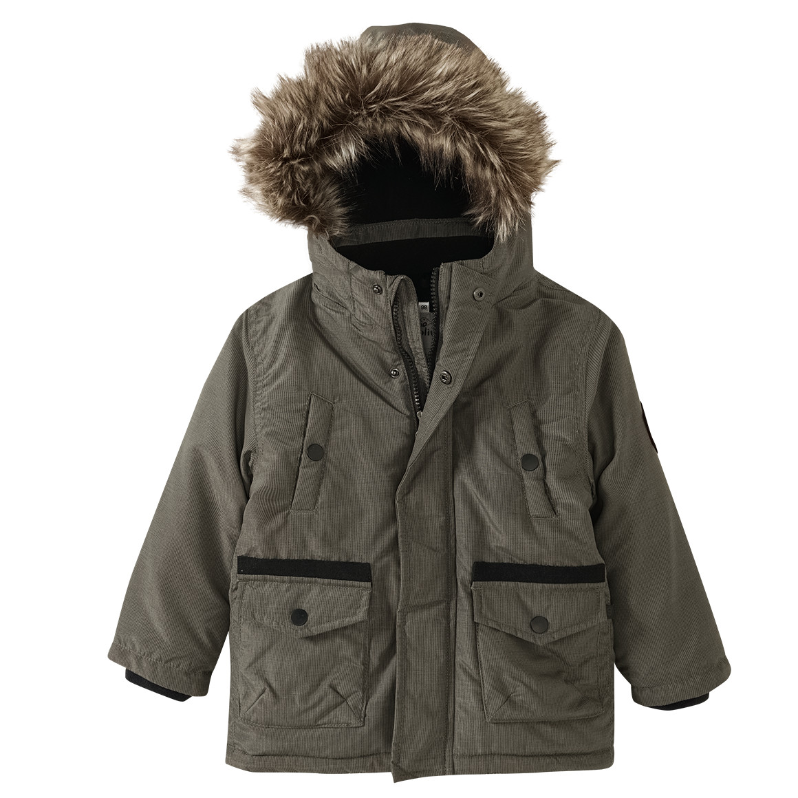 Jungen Winterjacke mit Fellimitat