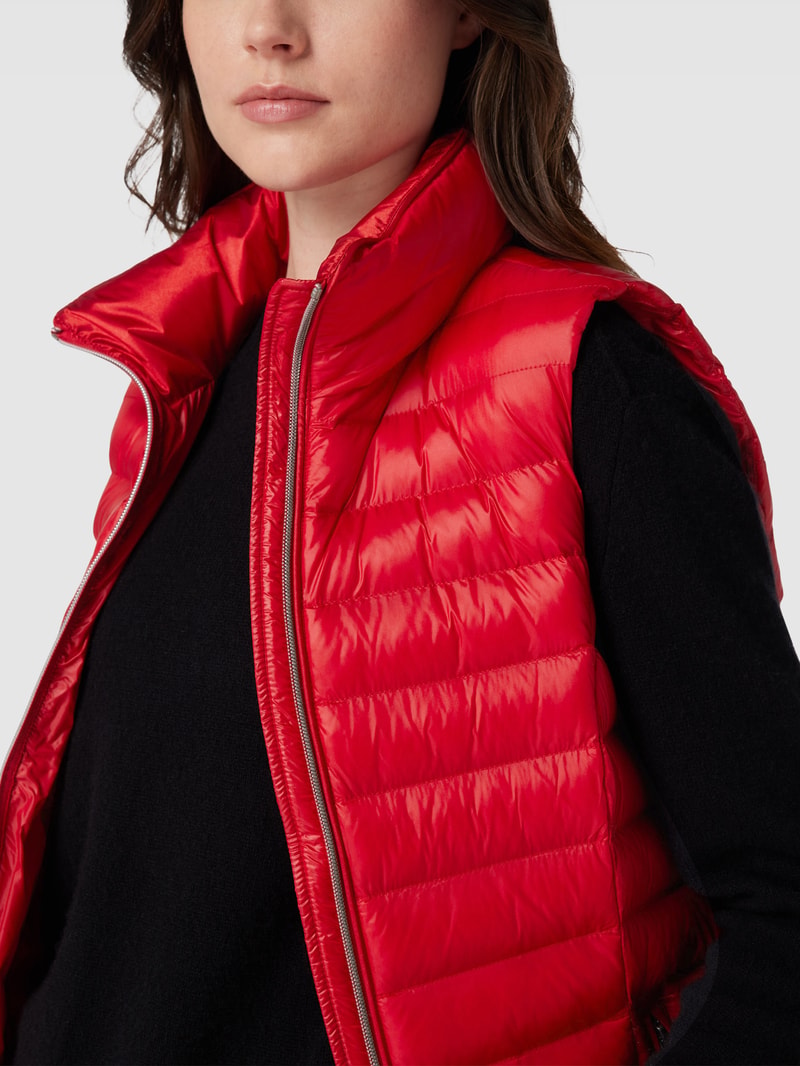 Steppweste mit Label-Detail Modell 'ITALY' in rot