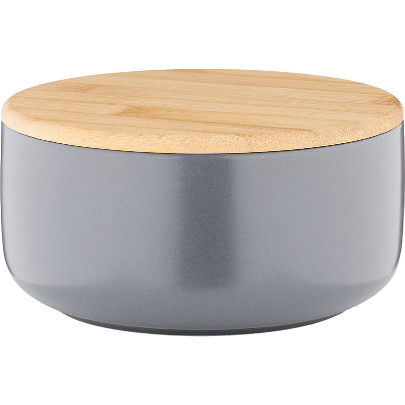 Cuisine Keramikkbolle ø 17 cm m/bambuslokk grå