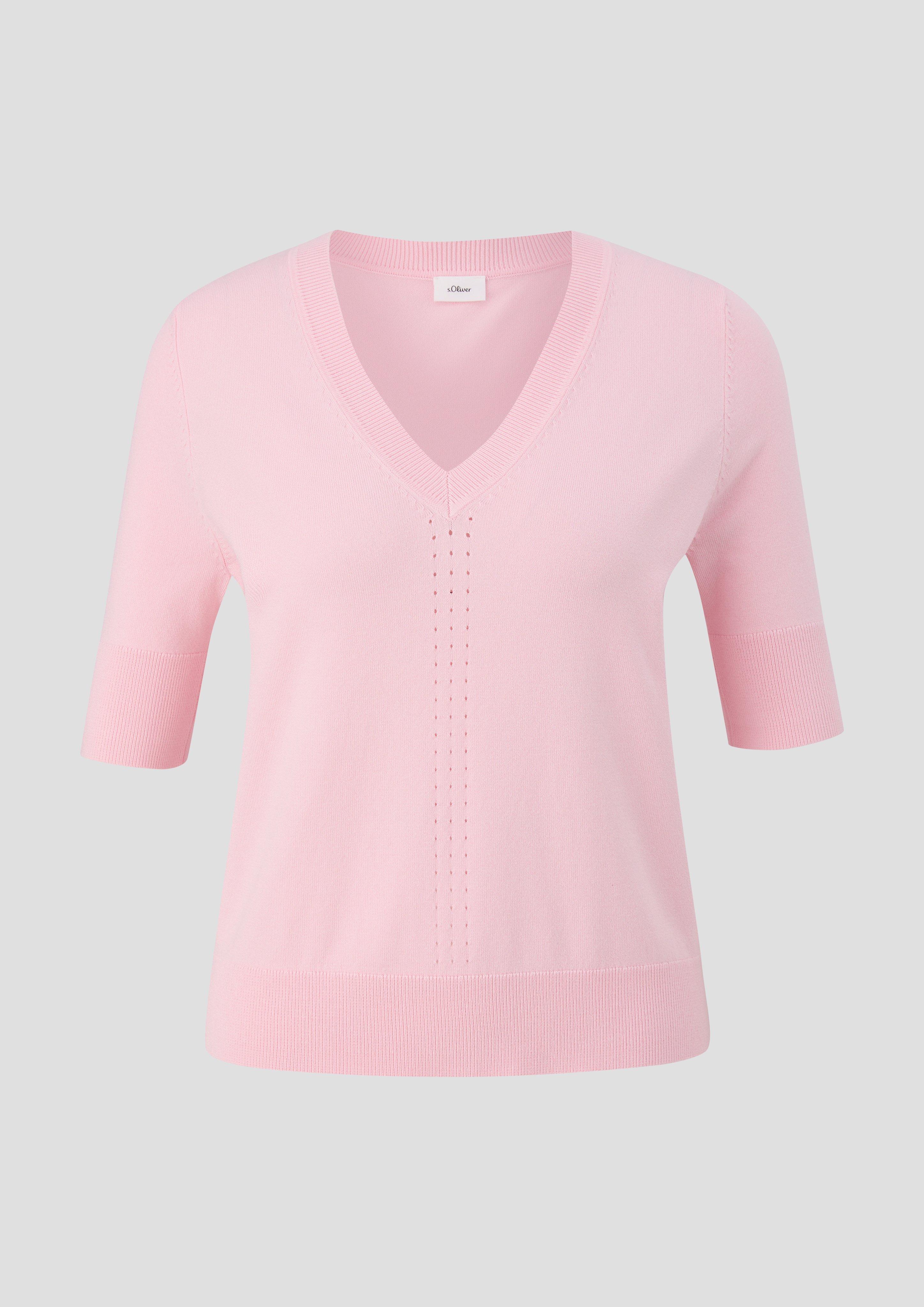 Kurzarmpullover mit Pointelle-Details  2143204-4121