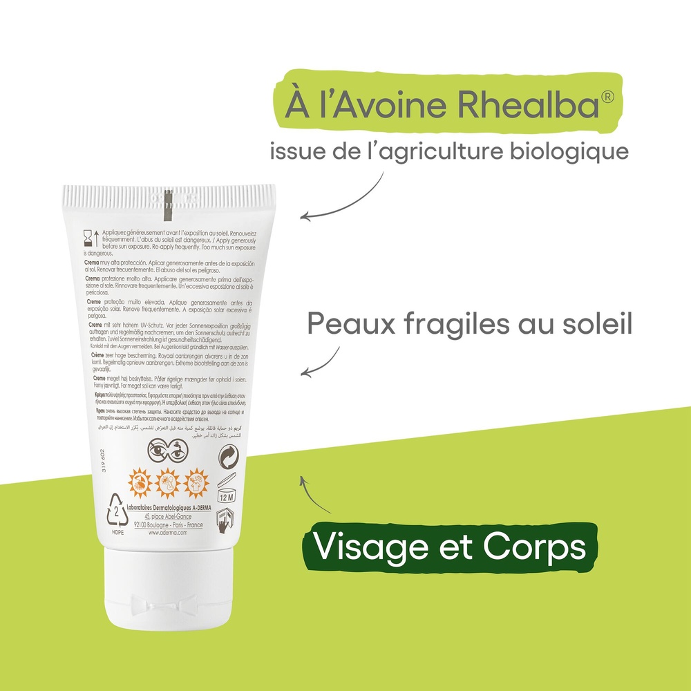 A-Derma PROTECT Crème très haute protection 50+40ml Crème solaire