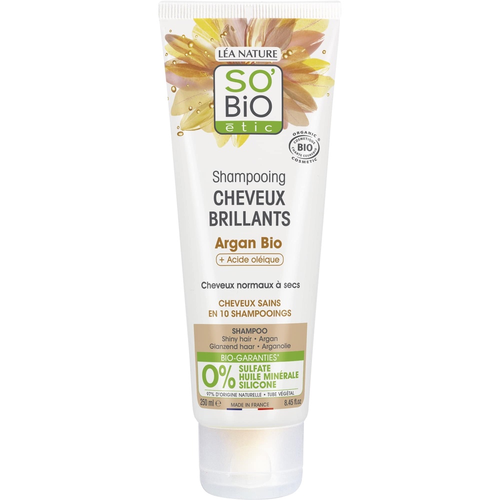 LÉA NATURE SO BiO étic Shampooing cheveux brillants, Argan bio& Acide Oléique Shampooing