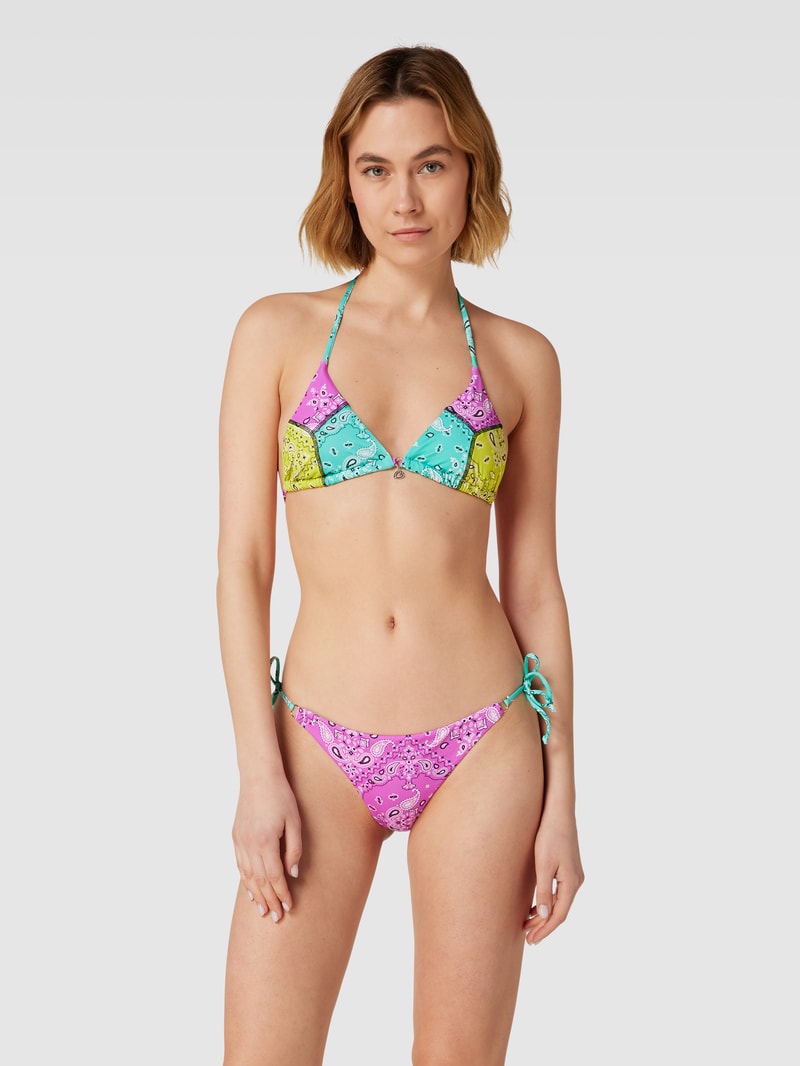 Bikini-Oberteil mit Allover-Muster Modell 'THELIO' in fuchsia