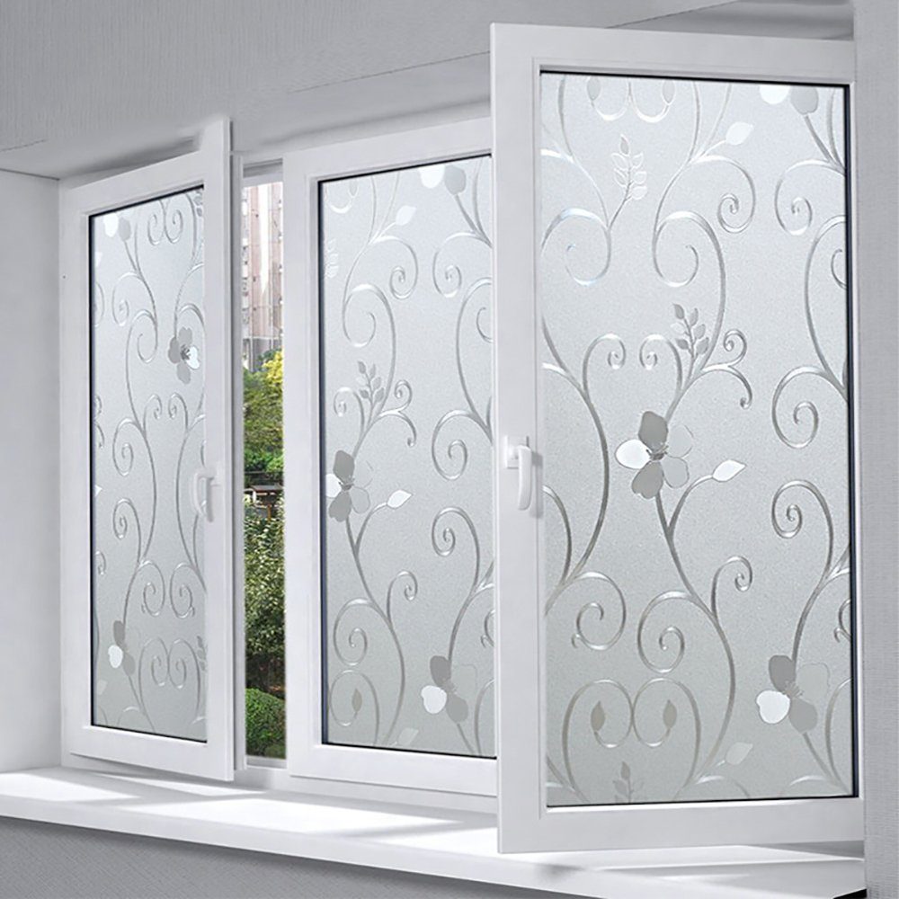 Fensterfolie Fensterfolie Selbsthaftend Blickdicht Sichtschutzfolie Kleber, aikidio