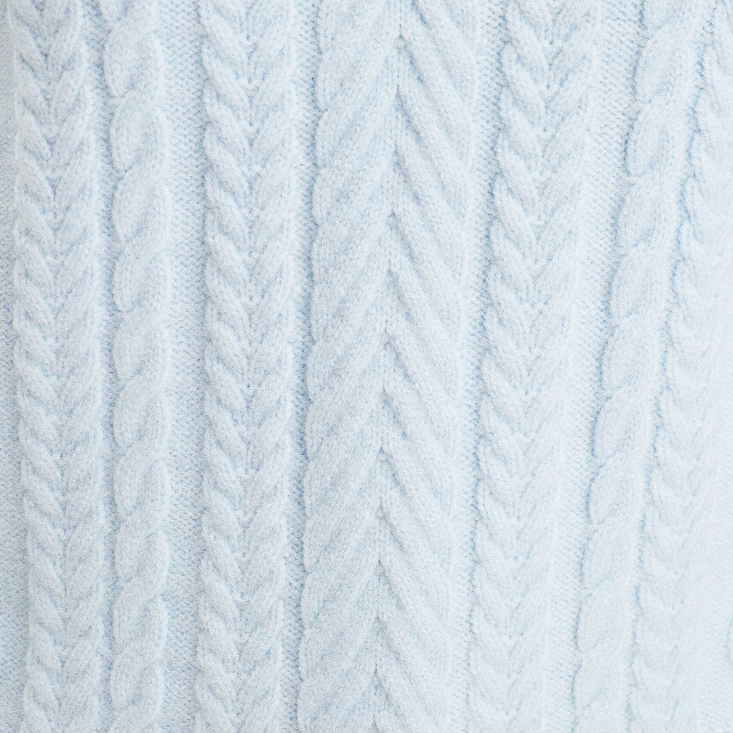 Pull col montant avec torsades bleu pastel femme | Cache Cache