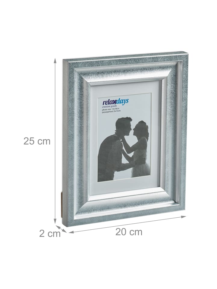 relaxdays 2 x Bilderrahmen in Silber - 13 x 18 cm günstig kaufen onesize