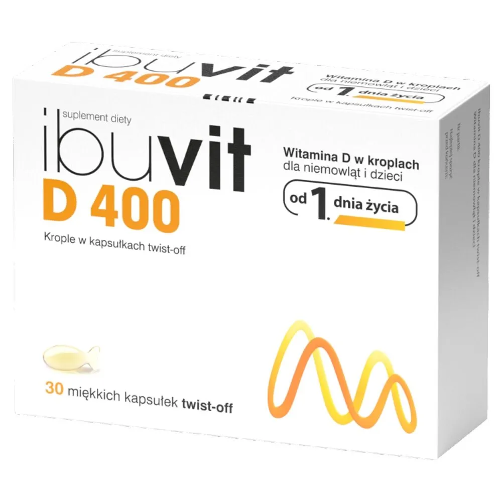 Ibuvit D 400, vitaminas D kūdikiams ir vaikams, atsukamos kapsulės