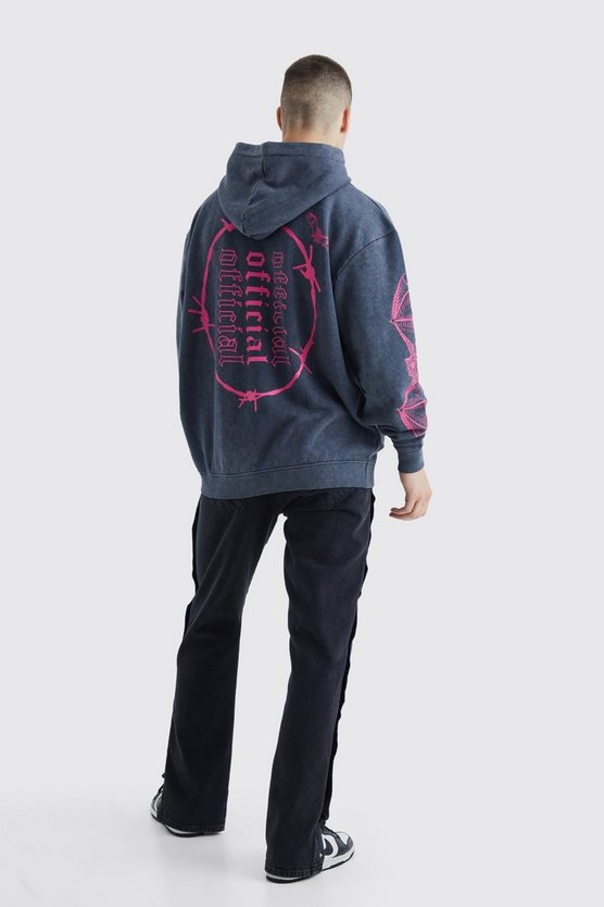 Tall Oversize Hoodie mit Acid-Waschung