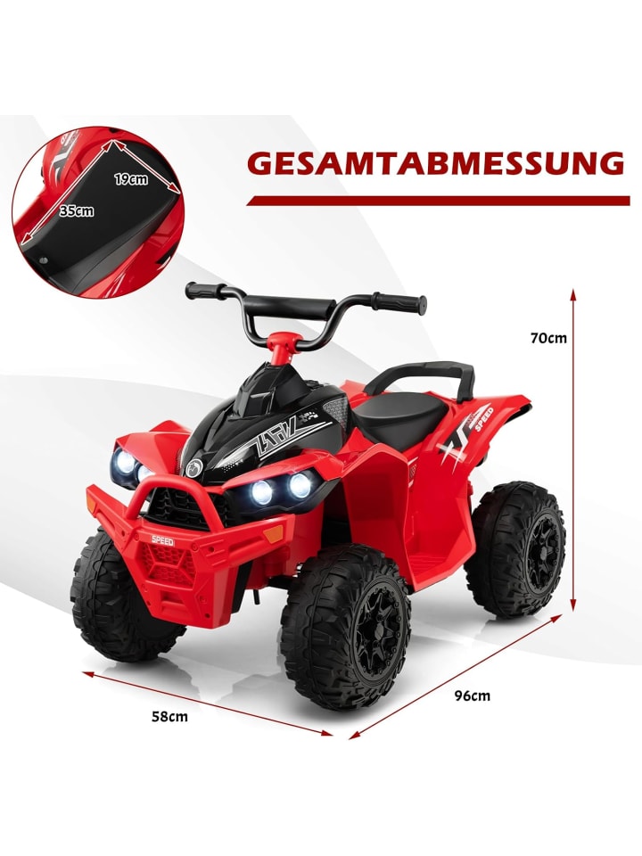 COSTWAY 12V Elektro Kinderquad 3-8 Jahre in Rot günstig kaufen onesize