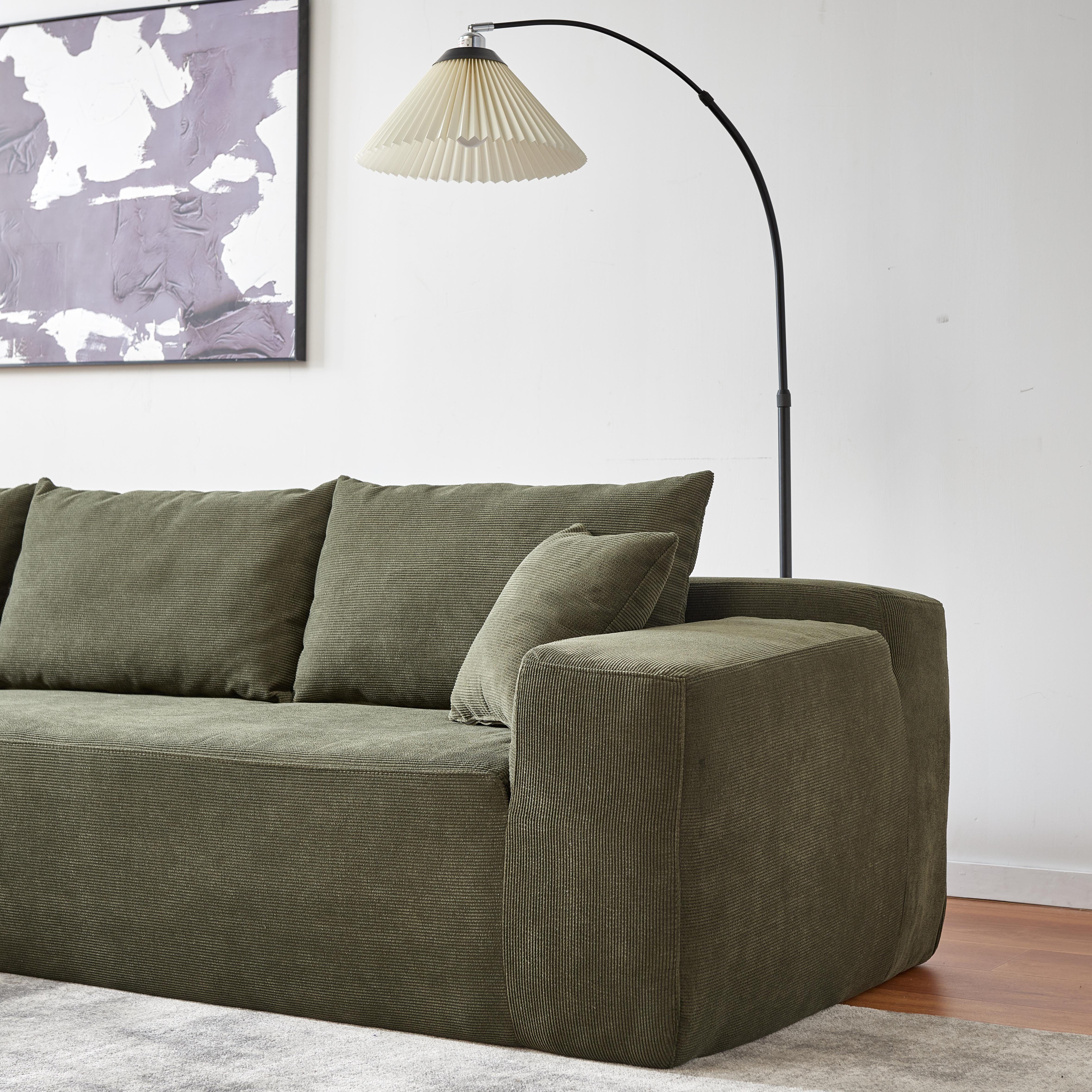 OKWISH Ecksofa L-Form Ecksofa Home affaire Ecksofa Chenille mit 5 losen Rückenkissen, Komprimierte Verpackung Gesamtmaße: 104,70 x 68,50 x 29,13 Zoll (L x B x H), 72 Stunden platzieren, um Flauschigkeit wiederherzustellen