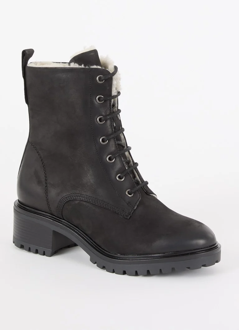 Dune London  Paniz veterboot van nubuck met teddy voering
