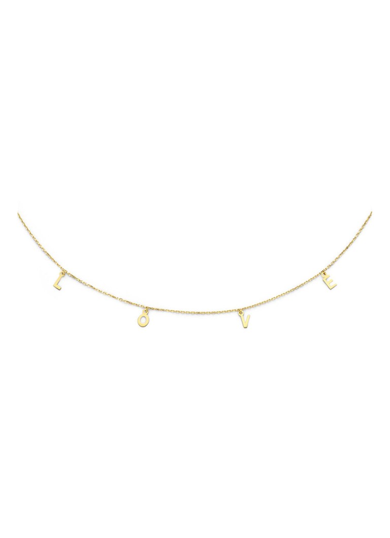 Colier Jackie LOVE din aur galben de 14k