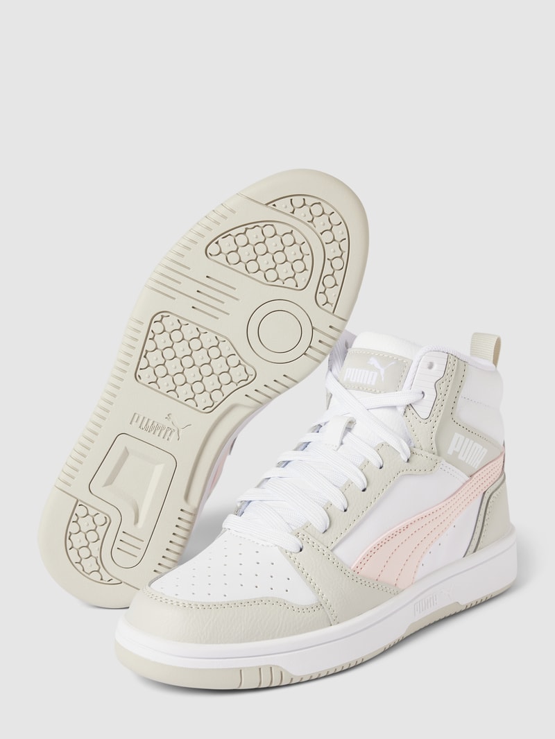 High Top Sneaker mit Label-Details in hellgrau