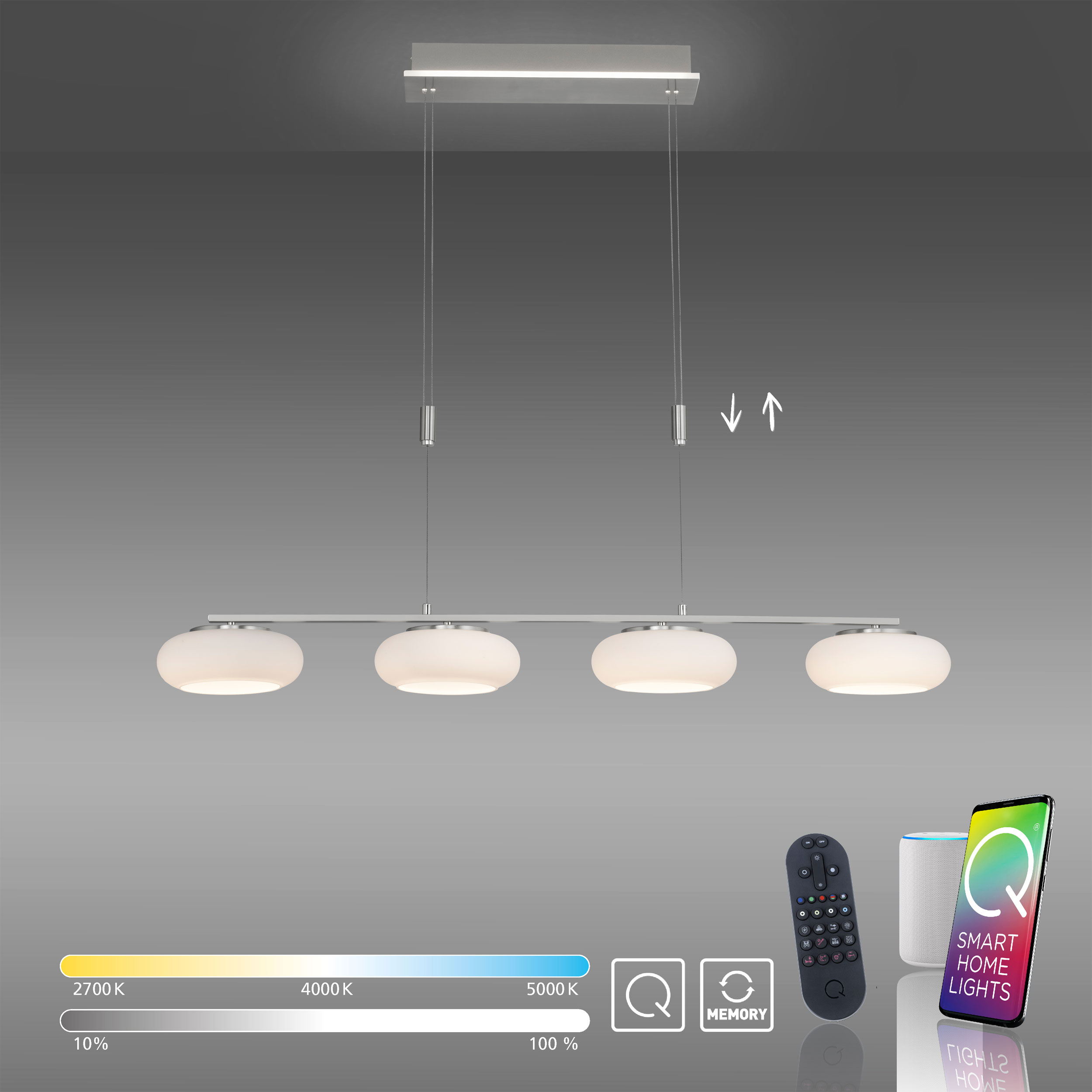 QLED-Pendelleuchte 5flg