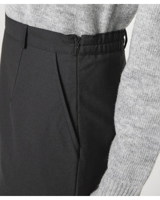 Jupe pli creux, lainage aspect flanelle