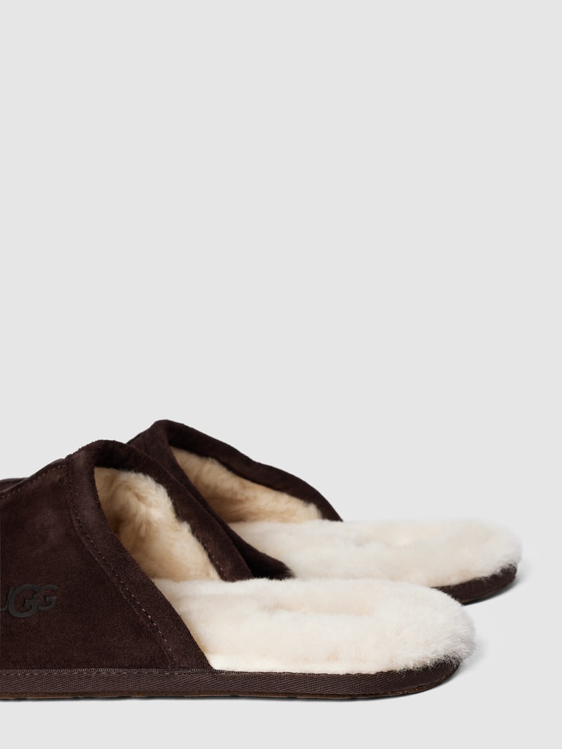 Hausschuhe aus Leder Modell 'SCUFF' in dunkelbraun