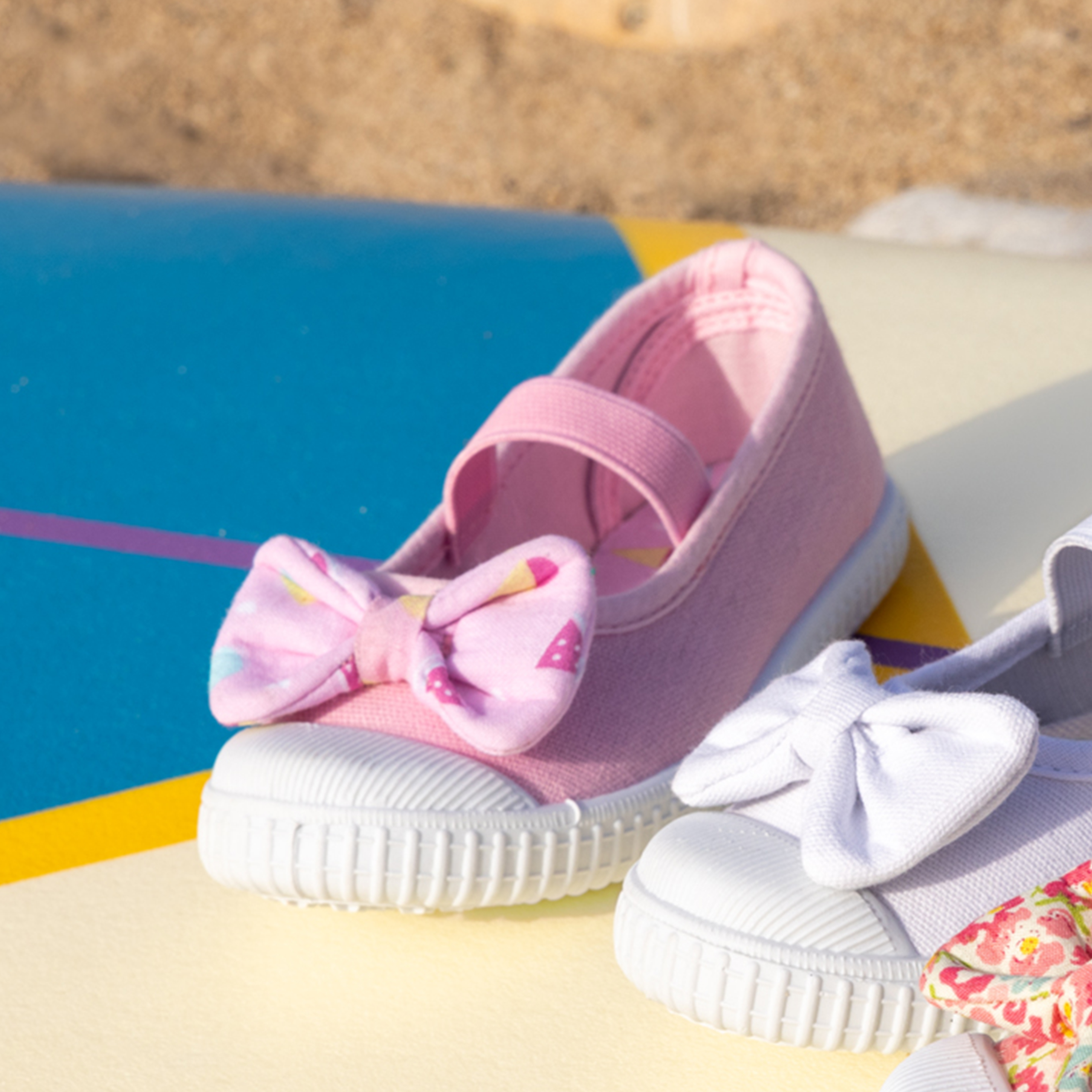 Babies en toile avec noeuds rose fille | La Halle