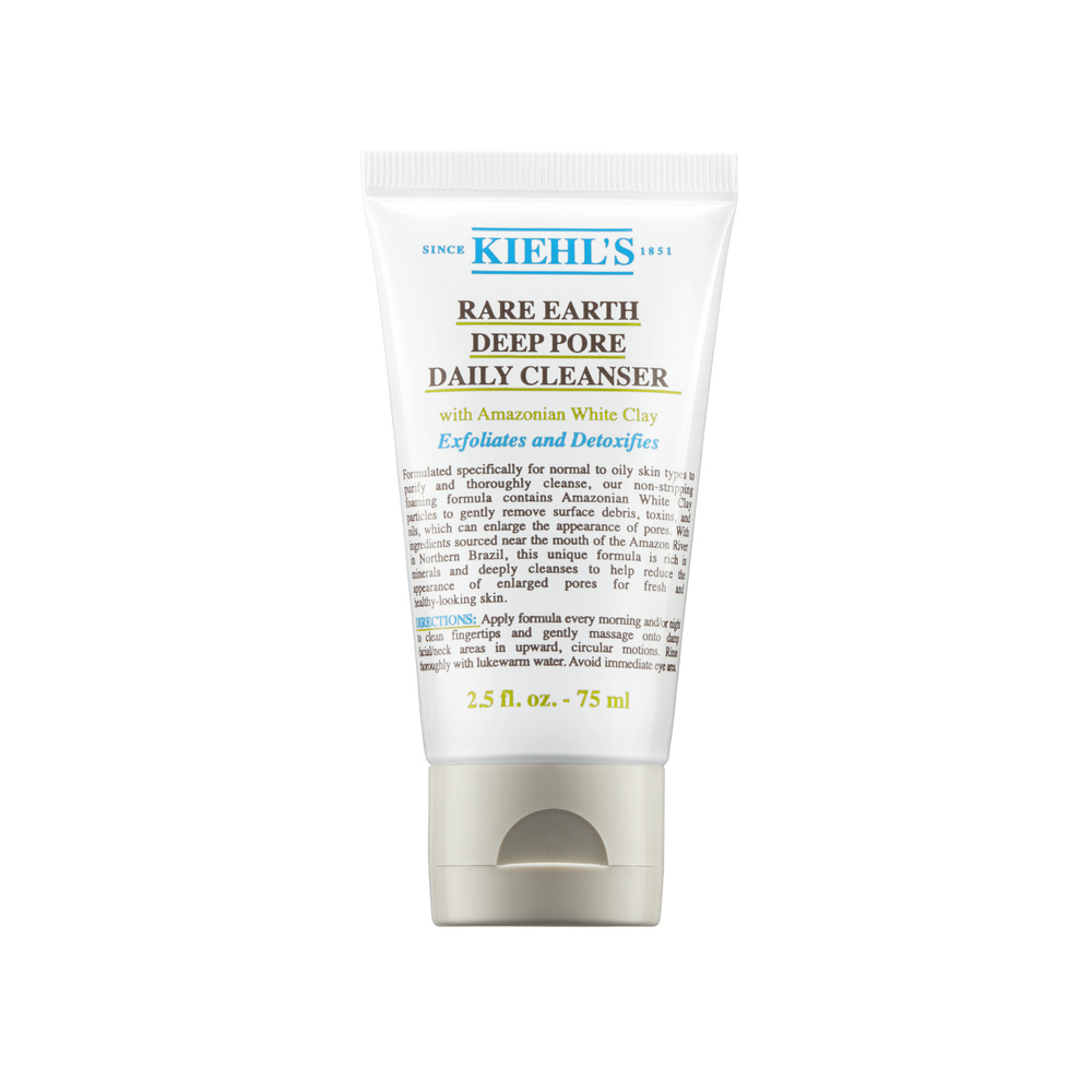 kiehl's Rare Earth Deep Pore Daily Cleanser Nettoyant visage purifiant à l'argile blanche pour peaux normales à grasses