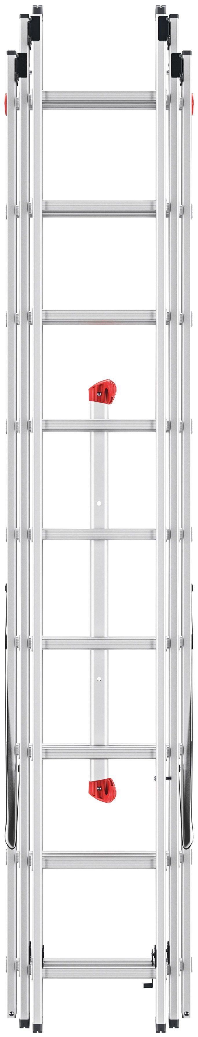 Hailo Vielzweckleiter HobbyStep combi (Set), Aluminium Kombileiter 3-teilig 3x9 Sprossen
