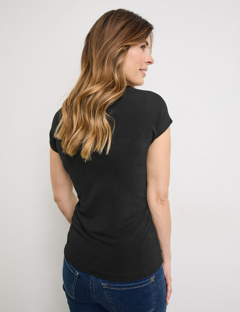 Elastisches T-Shirt mit Wickeloptik