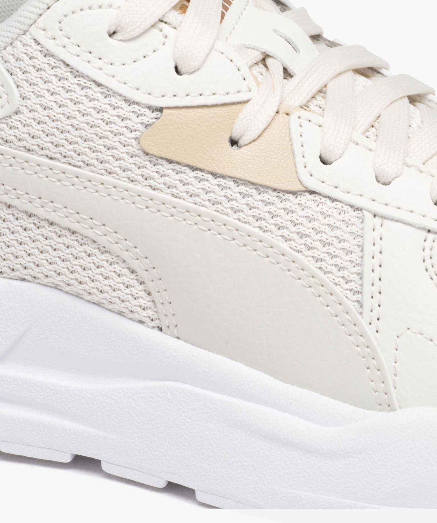 Baskets femme unies en mesh style running - Puma beige | GEMO
