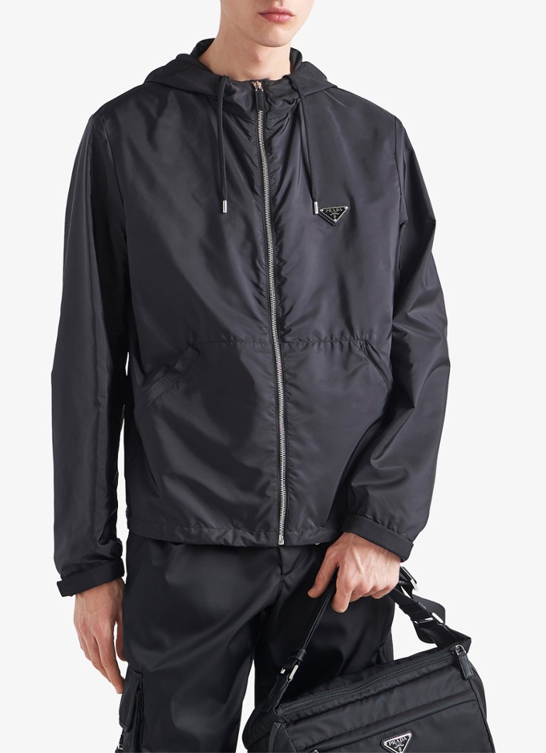 Prada  Re-Nylon jack met capuchon en steekzakken