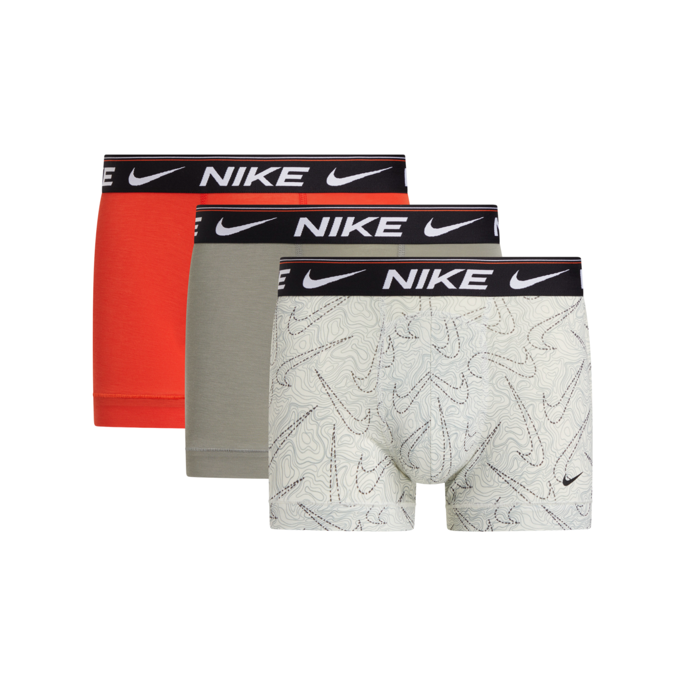 Nike Ultra Trunk Boxershort 3er Pack Grau Braun Rot FJUM