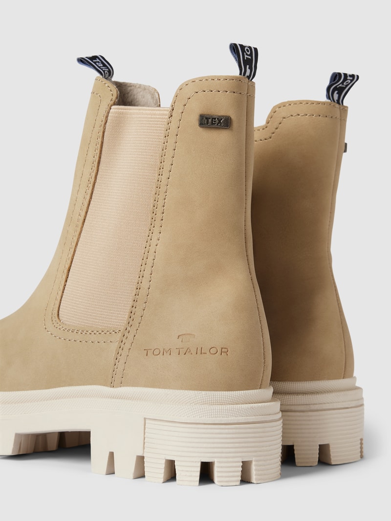 Chelsea Boots in Leder-Optik in beige