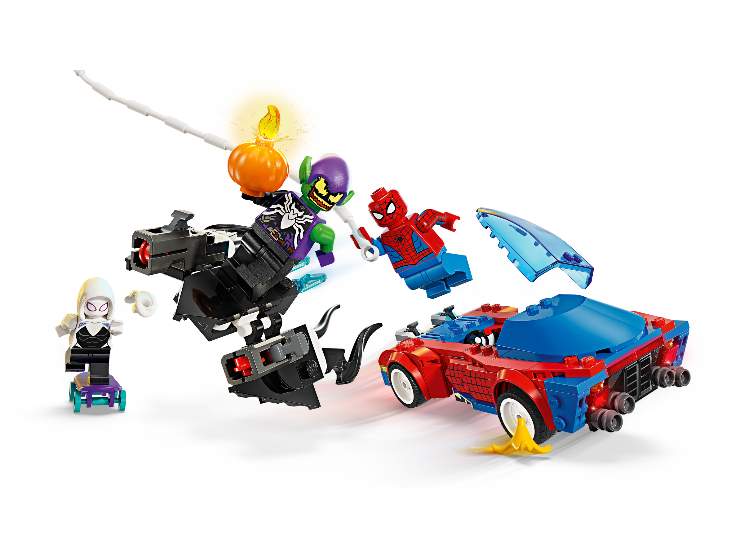 Spider-Mans Rennauto & Venom Green Goblin 76279