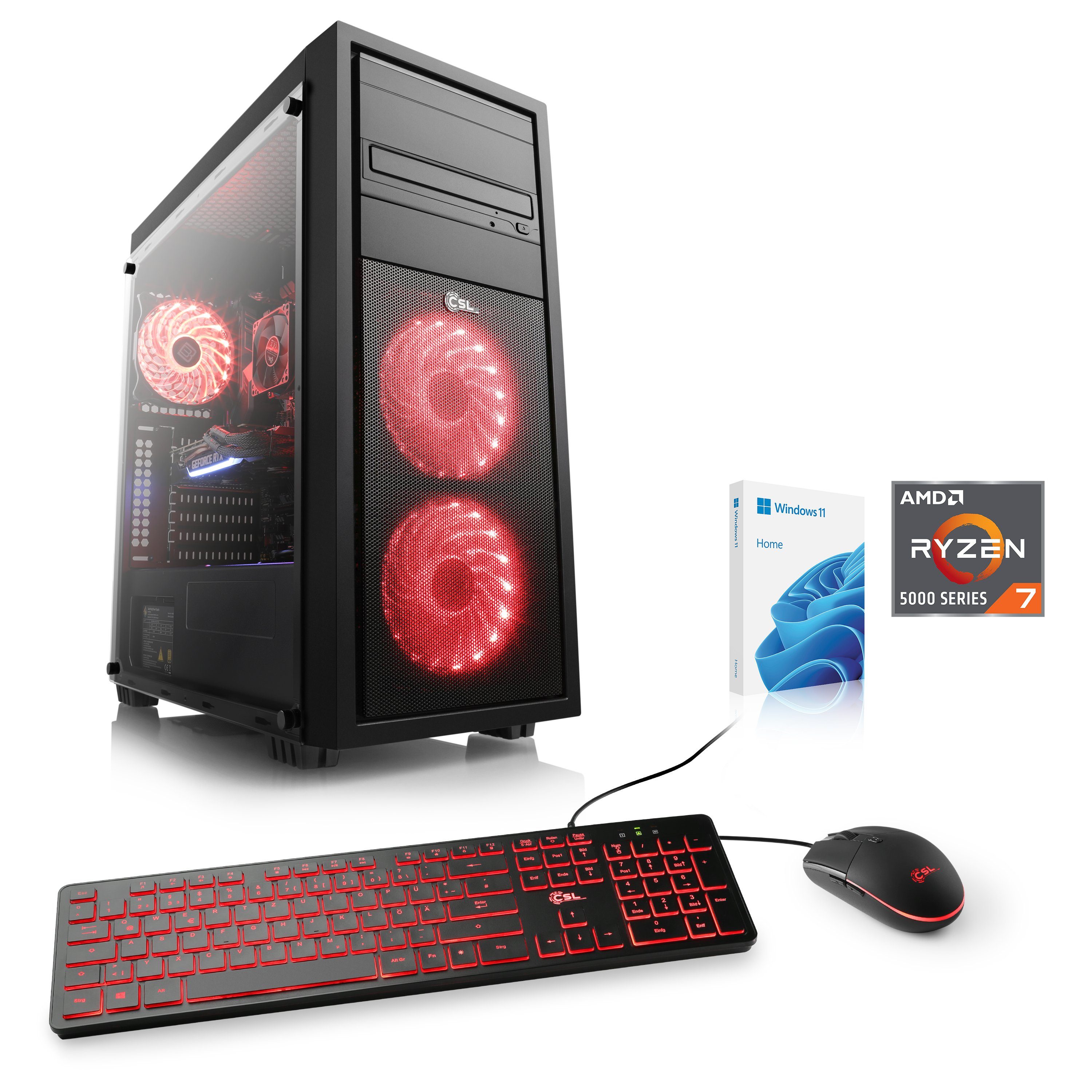 CSL Sprint L8141 Gaming-PC (AMD Ryzen 7 5700X, GeForce RTX 4060, 16 GB RAM, 1000 GB SSD, Luftkühlung)