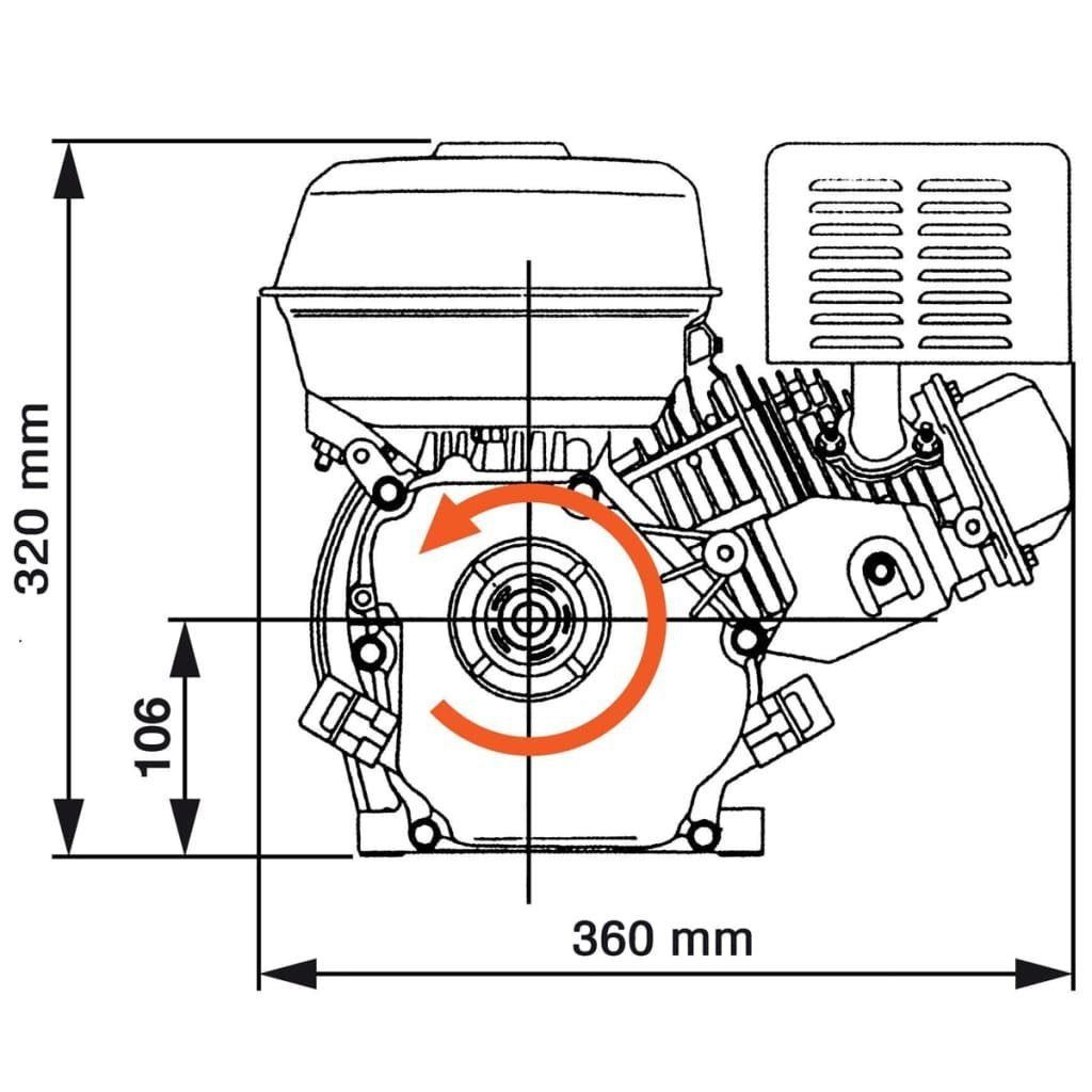 vidaXL Stromerzeuger Benzinmotor 6,5 PS 4,8 kW Schwarz