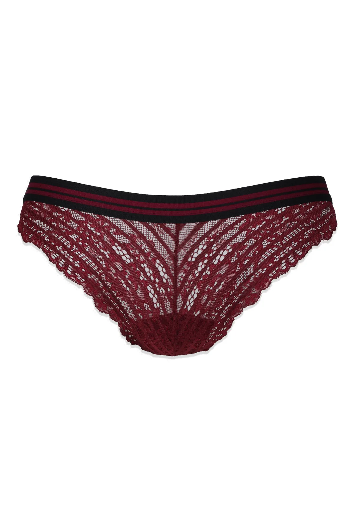 koza iç giyim  3-teiliges Höschen aus gestreifter elastischer Spitze für Damen