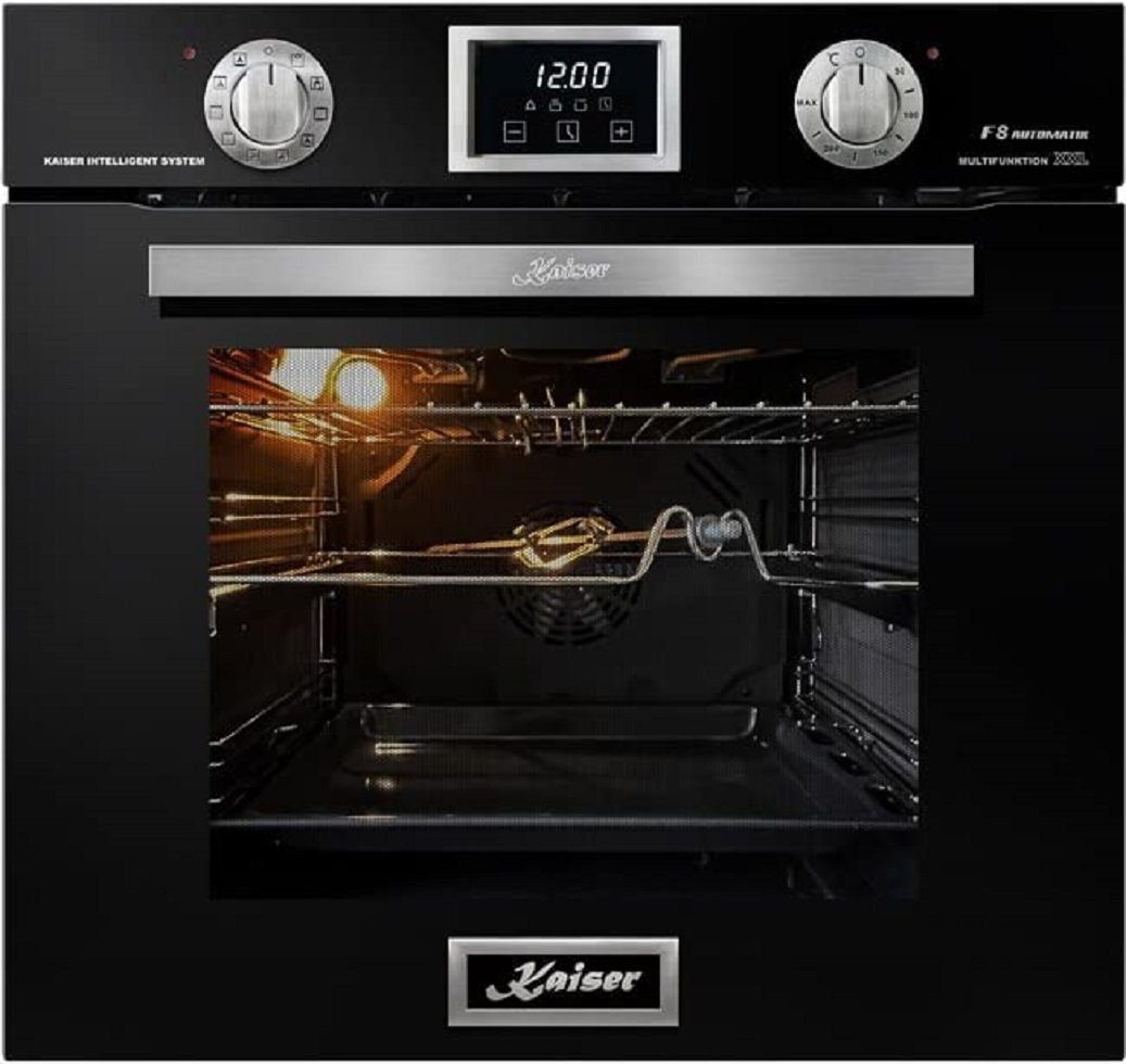 Kaiser Küchengeräte Backofen-Set EH 6326 SP +KCG 6380, Elektro Backofen, Autark, 79L,10 Funktionen+Gas-Kochfeld, 60cm
