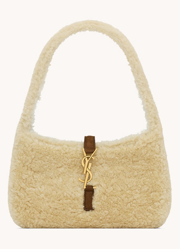 Borsa a tracolla Saint Laurent Le 5 à 7 Mini in montone con dettagli in pelle