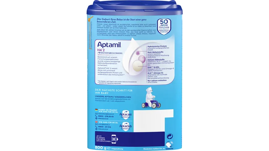Aptamil HA 2 Hydrolysierte Anschlussnahrung Folgenahrung 800 g