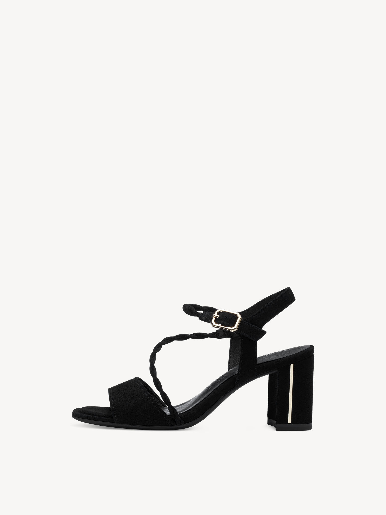 Sandale à talon en cuir - noir