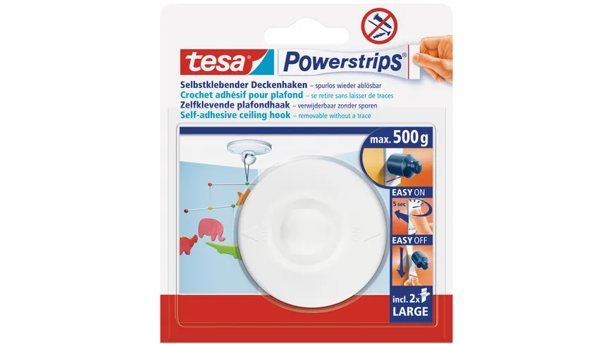 tesa Powerstrips® Deckenhaken weiß weiss