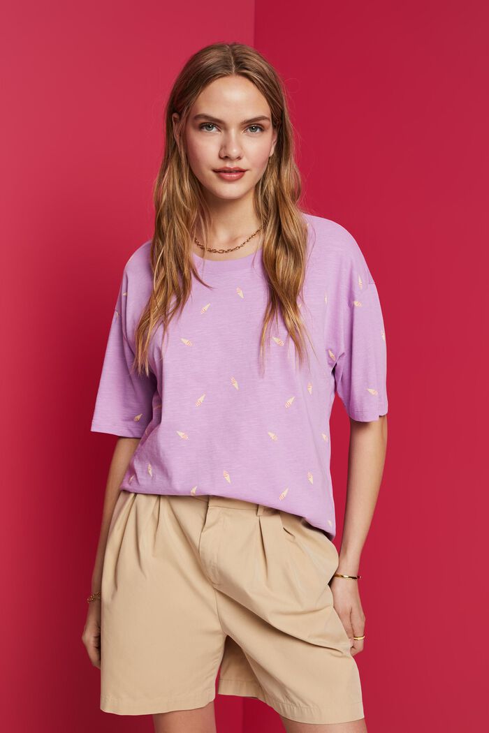 T-Shirt mit Allover-Print, 100 % Baumwolle