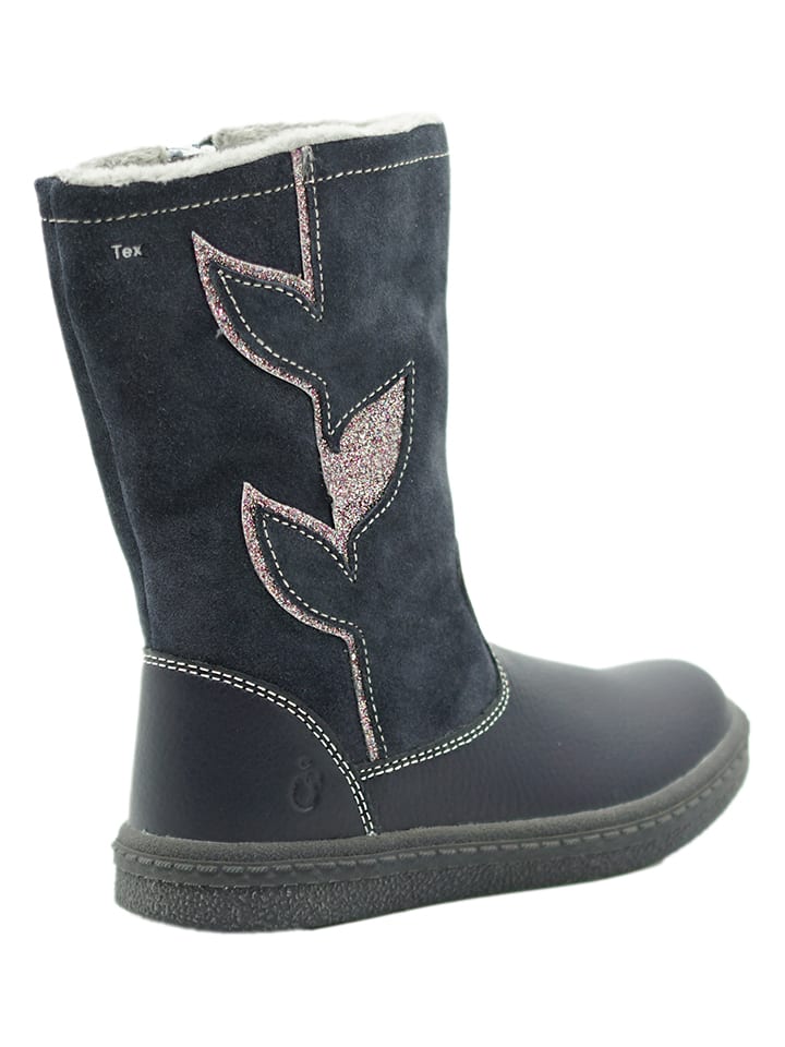 lamino Leder-Boots in Dunkelblau günstig kaufen