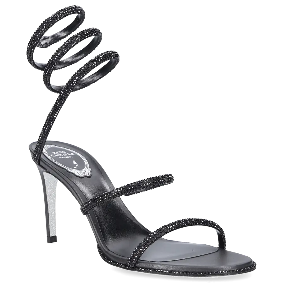 Rene Caovilla - Sandalen CLEO Satin - schwarz