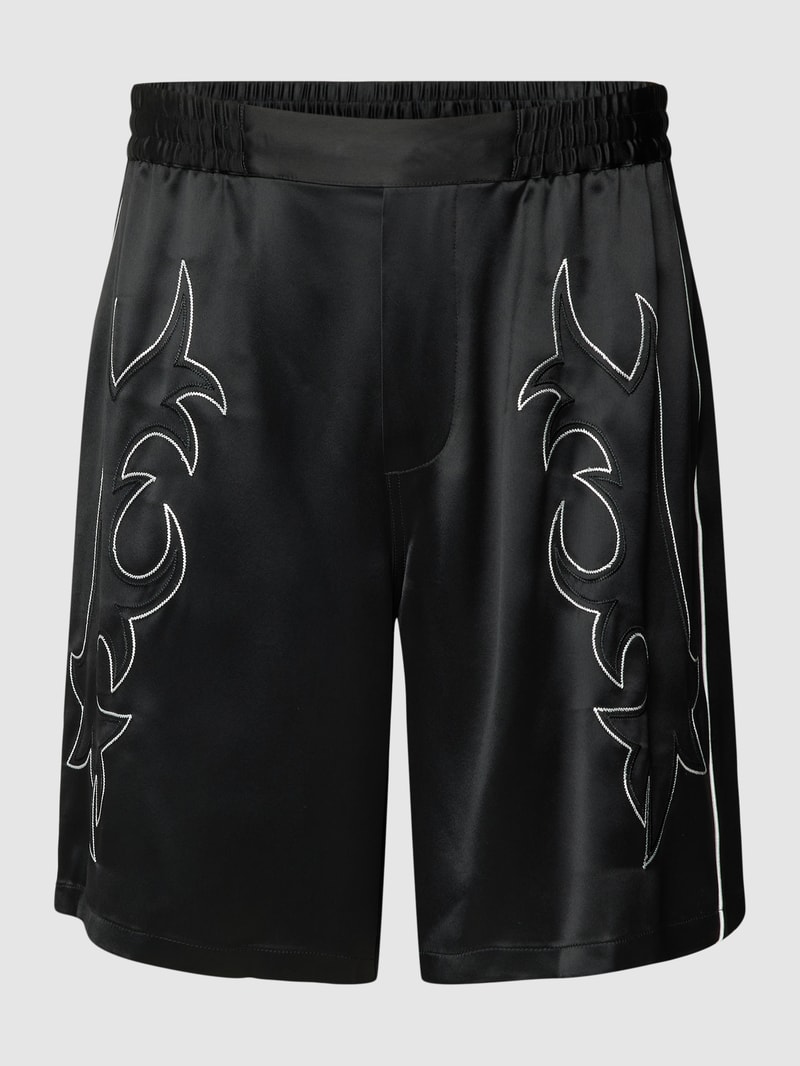 Shorts mit Ziernähten in schwarz