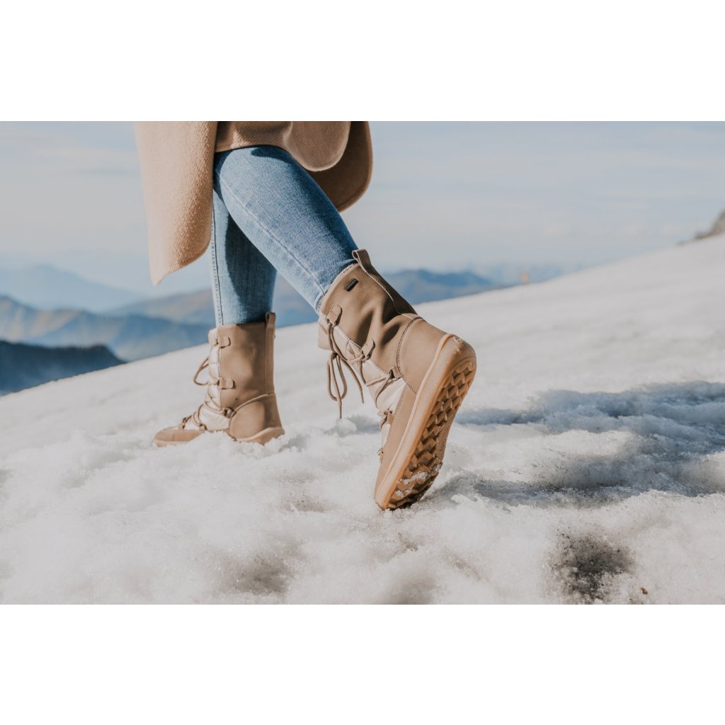 Be Lenka Snowfox Woman Champagne Brown Barfuß-Schneestiefel